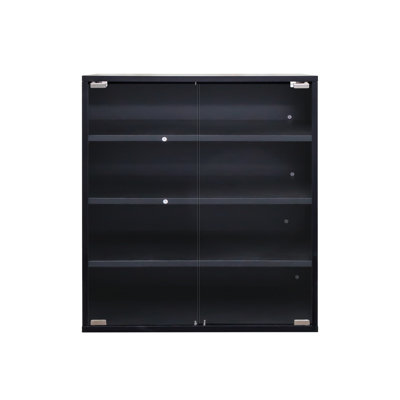 Led Lighted Shoe Storage Bin - 4 Tier Stackable Wooden Box With Glass Door For Sneakers & Construction