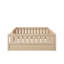 Lit plateforme double en bois pleine grandeur avec garde-corps et 2 tablettes de rangement, lit plateforme à profil bas, aucun sommier nécessaire-67719222-67719227