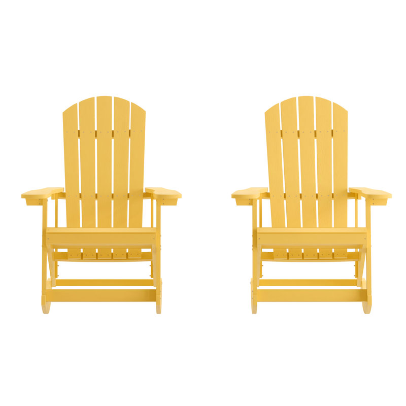 Chaise berçante en plastique, Jaune
