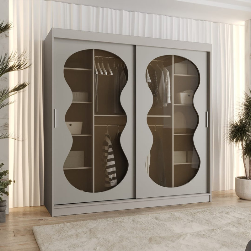 Sylina 2 Door Manufactured Wood Wardrobe, Cashmere