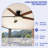 52-Inch Flush Mount Ceiling Fan with LED Light, Wood Grain, Remote Control, and 6 Speeds-1874592025-1874592027