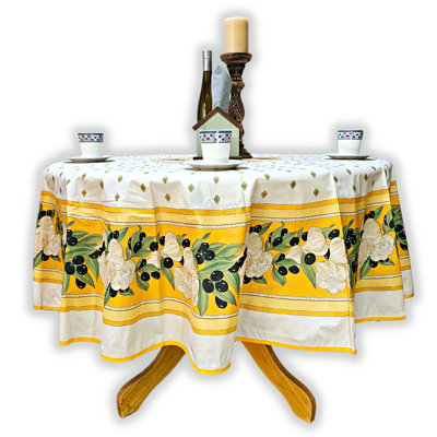 Deotha Round Floral Christmas Cotton Tablecloth
