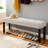 Modern Tufted Linen Dining Bench-741403354