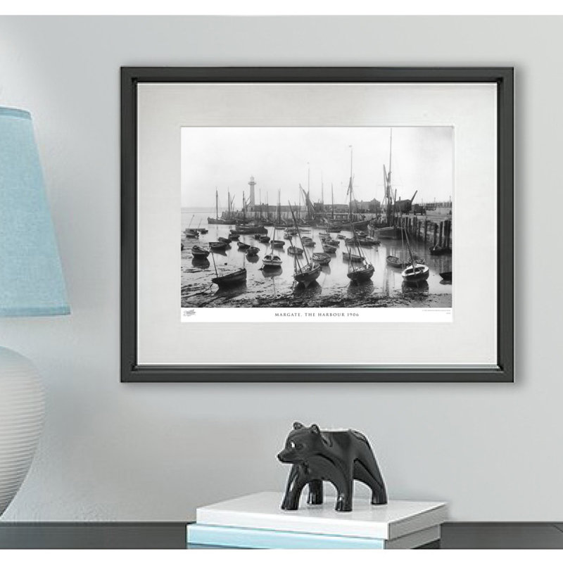 Margate, The Harbour 1906 by Francis Frith - Single Picture Frame Print, 45cm H x 60cm W x 2.3cm D