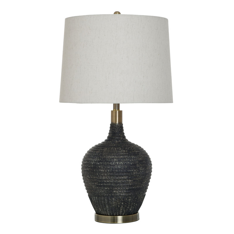 Lampe de table transitionnelle - graine d'oiseau - abat-jour avoine clair