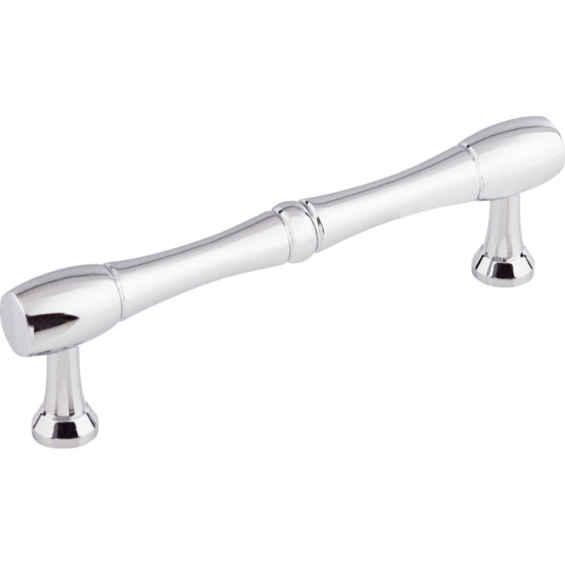 Bamboo Bar Pull, Polished Chrome, 3 3/4" Center to Center