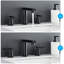 Robinet de salle de bain noir mat à cascade, drain escamotable à 2 poignées, tuyau d'alimentation, robinet de 8 pouces avec ensemble de drain, 2 poignées, 8-124242012