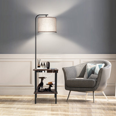 Lampe de table à intensité variable 62 po avec tiroir et table de bout Zoula pour salon