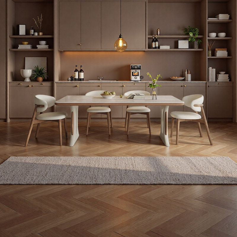 Table de salle à manger élégante et sophistiquée, 5 pièces: table, 4 chaises, H 29,52 po x l 70,86 po x P 31,49 po