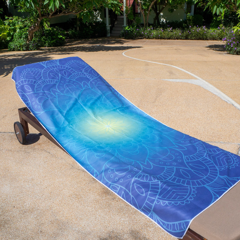 Serviette de plage en microfibre Caroli, Bleu