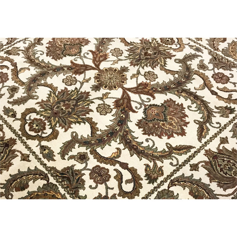 Tapis ivoire et ivoire de haute qualité noué à la main Trinity