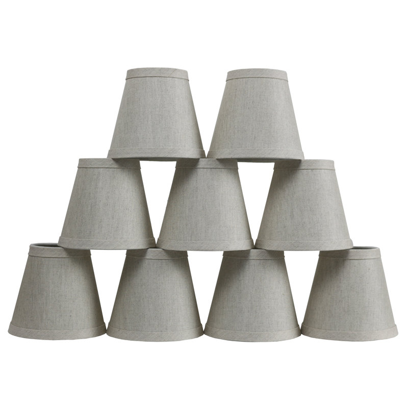 Abat-jour de candélabre empire en lin H 4,25 "(à pince), Gruau