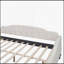 Lit de jour double capitonné capitonné, beige avec lin durable et design à oreilles élégant pour la vie moderne