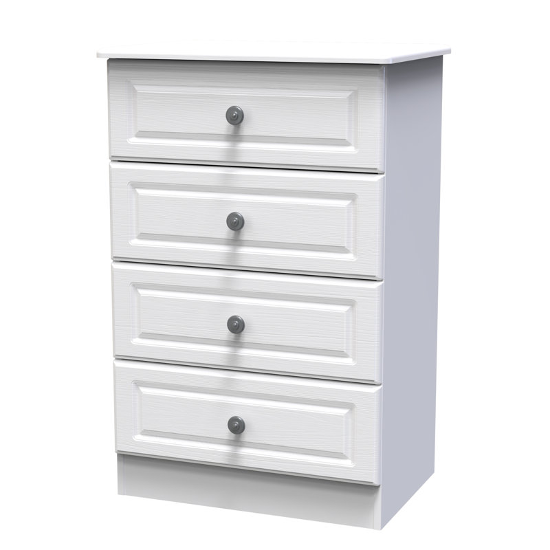Fully Assembled Meansville 4 Drawer Chest of Drawers, White