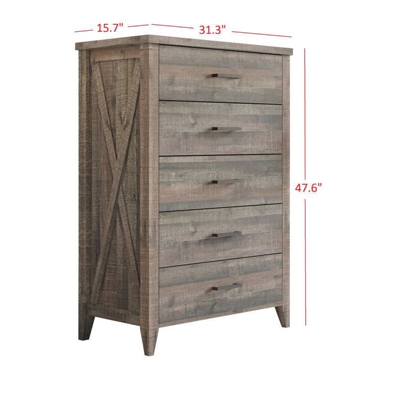 Macrae 5 Drawer 31.3" W Chest