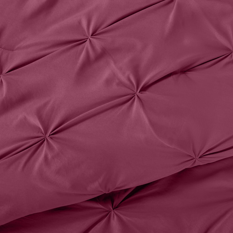 Microfiber Solid No Pattern Colour Duvet Cover Set with Pillowcases, Burgundy, Double Duvet Cover Set + 2 Pillowcases
