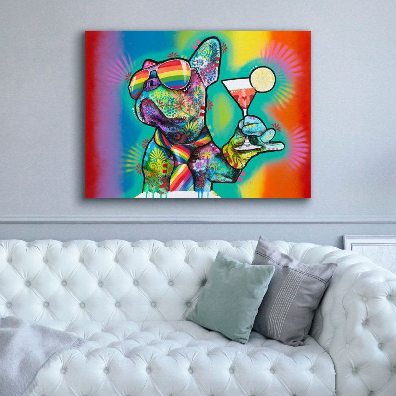 'Rad Pupperooni' by Dean Russo Canvas Wall Art, 40" H x 54" W x 1.5" D