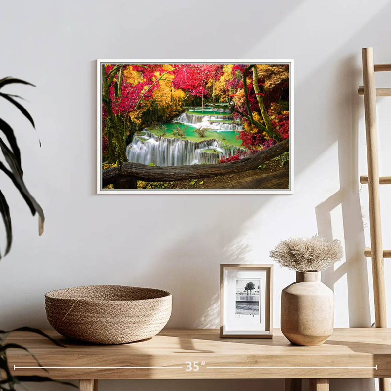 Cascade Huai Mae Khamin, Cadre flottant blanc, 19 po x 13 po