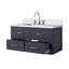 Meuble-lavabo simple bleu 36 po X P 22 po D, dessus en quartz blanc et ensemble de robinet-117825150