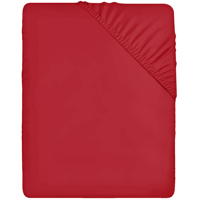 Leila Microfiber 25cm Deep Pocket Fitted Bed Sheet, Single (3'), Red