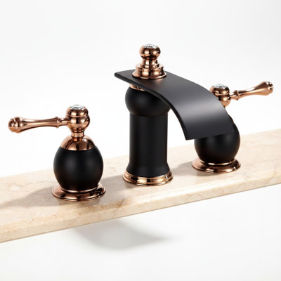 3-Hole Widespread Bathroom Faucet – Luxury Modern Transitional Vanity Faucet