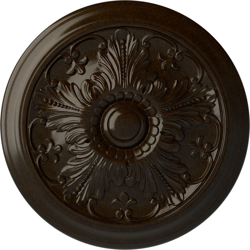 Endurathane Vienna Ceiling Medallion, 16 7/8"OD x 5/8"P (Fits Canopies up to 3 1/4"), Hand-Painted Bronze Finish, Bronze