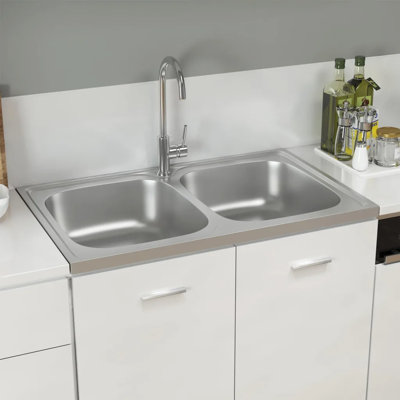 Belfry Kitchen Torrez 500mm W Single Bowl Steel Kitchen Sink with 1 Faucet Hole