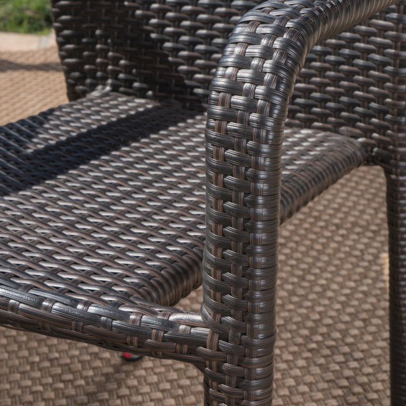 Tanishi Outdoor Stacking Dining Armchairs, Brown