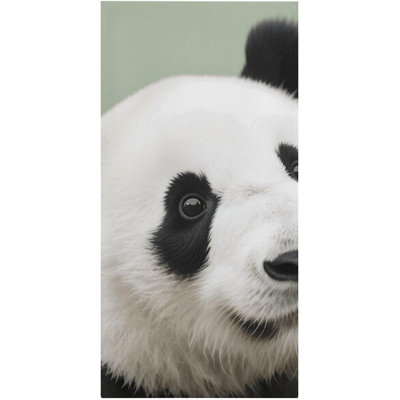 Serviette de plage Panda en microfibre à séchage rapide noir et blanc, 32 x 63 po