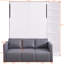 Lit double avec tablettes - blanc, polyvalent pour les petits espaces, tablettes de rangement blanches, décoration de chambre élégante-1373306762