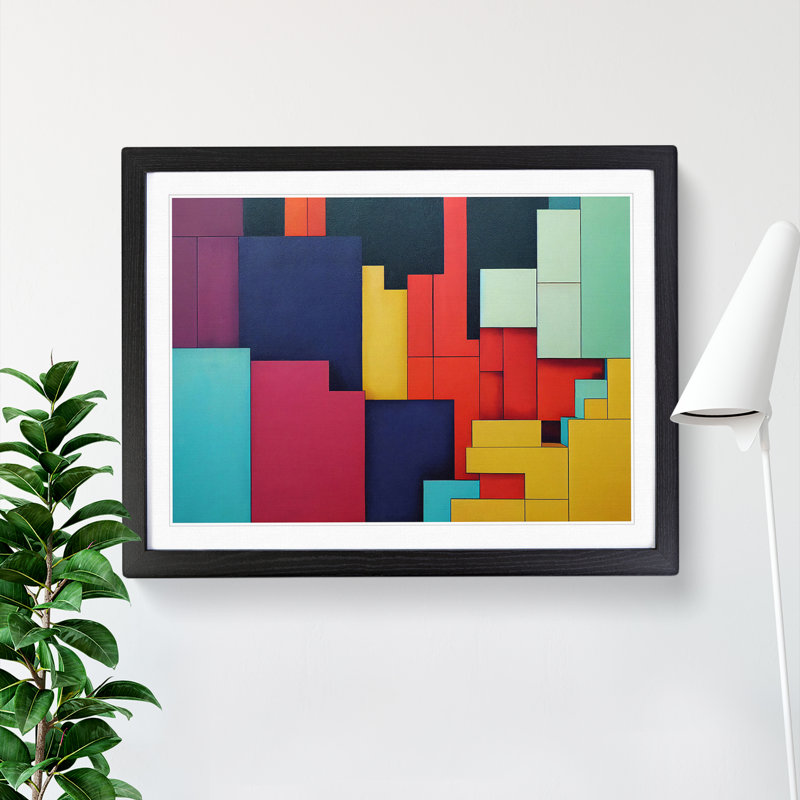 Abstract Block Colour Vol.4 - Framed Print, 25cm H x 34cm W x 2cm D, Black