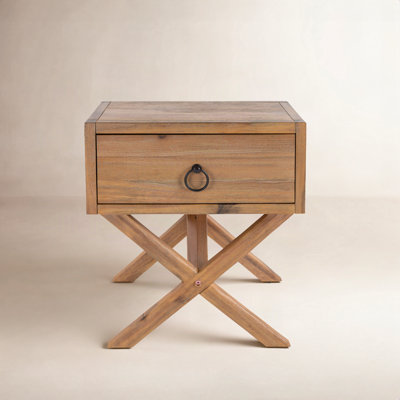 Elin 1-Drawer Acacia Nightstand