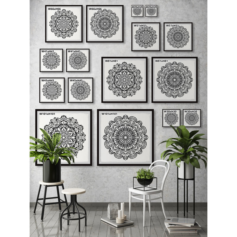 Symbolical Content by Marmont Hill - 2 Piece Single Picture Frame Painting Set, 30cm H x 30cm W x 3.81cm D