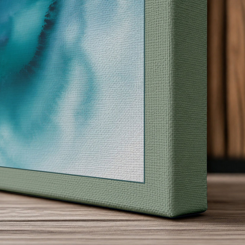 Ethereal Water Forms Minimalist - Wrapped Canvas, 30x20 - 76.2 x 50.8 cm, Sage Border