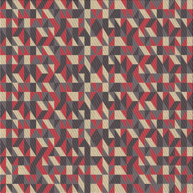 Tapis rouge / noir Audra, Carré 4 pi