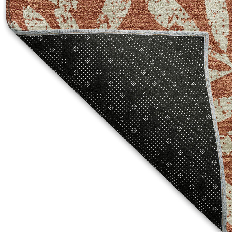 Tapis paprika de qualité supérieure lavable à la machine Prisco, Rectangle 1 pi 8 po x 2 pi 6 po