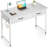 40 Inch Small Fabric Drawer Desk - Bedroom Vanity, Home Office Computer Desk For Small Spaces