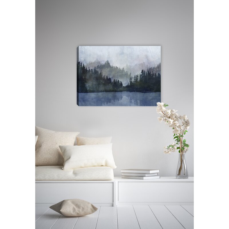 Latitude Run® Blue Lake On Canvas by Joshua Print | Wayfair