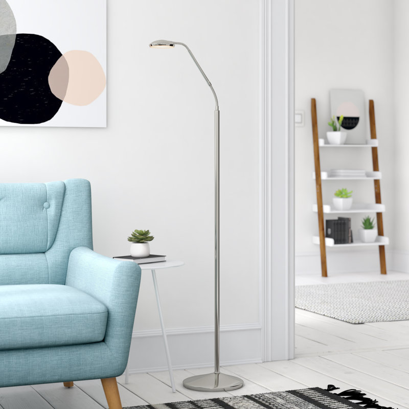 Park Avenue 140cm LED Task Floor Lamp, Satin Chrome