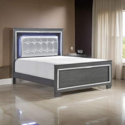 Daeveon Upholstered Faux Leather Standard Bed
