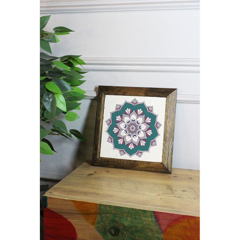 Élégante peinture encadrée décorative, art 100% pierre, 6,1 x 6,1 pouces | Cadre en bois de qualité supérieure, épaisseur: 0,8 po | Imprimé UV pour des couleurs éclatantes | Parfait pour la décoration intérieure, le salon et le bureau