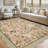 Farmhouse Floral Rug Washable Rug Non Slip Modern Scalloped Carpet, Soft Non Shedding Indoor Carpet, Low Pile Thin Foldable Printed Mat-713177635