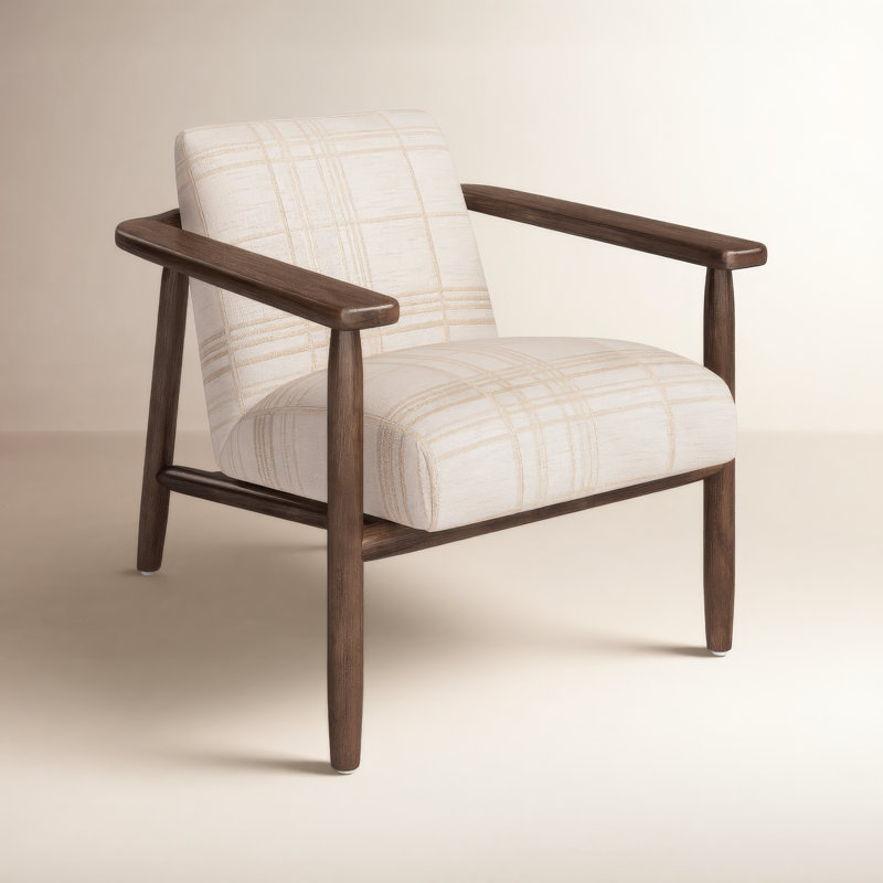 Arnett Armchair, Sheffield Ivory Grid Print