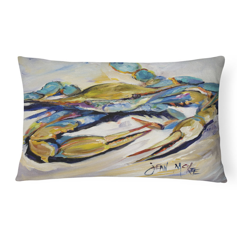 Coussin intérieur/extérieur bleu/gris crabe