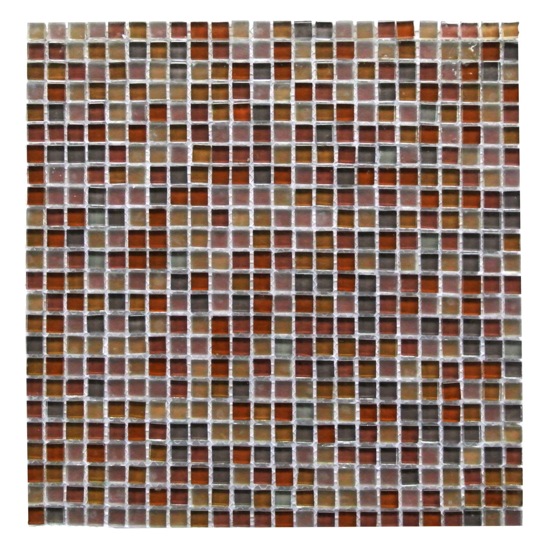 Petite 0.38" x 0.38" Glass Grid Mosaic Wall & Floor Tile Abolos 