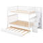 Lit double au-dessus d'un lit superposé avec lit gigogne et escalier, bois de pin blanc, garde-corps, choix de rangement pratiques, assemblage inclus rapidement-1044405824