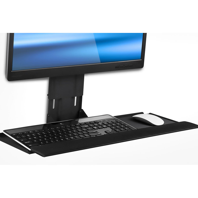 Black Adjustable Wall Mount Monitor and Keyboard Tray