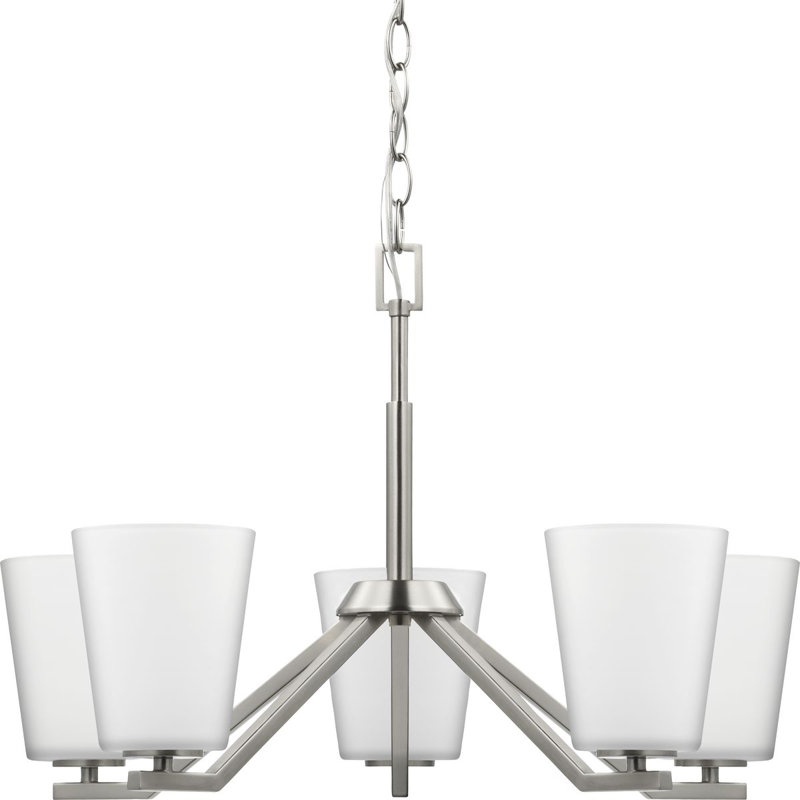 Lustre linéaire moderne à 5 lumières Willams, Nickel brossé