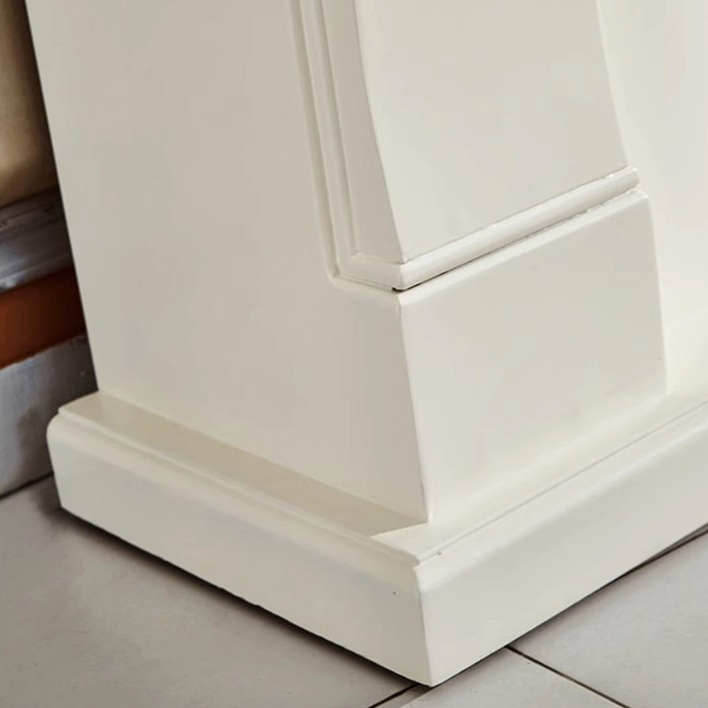 White Solid + Manufactured Wood Electric Fireplace