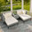 Gray Rattan Beige Cushion